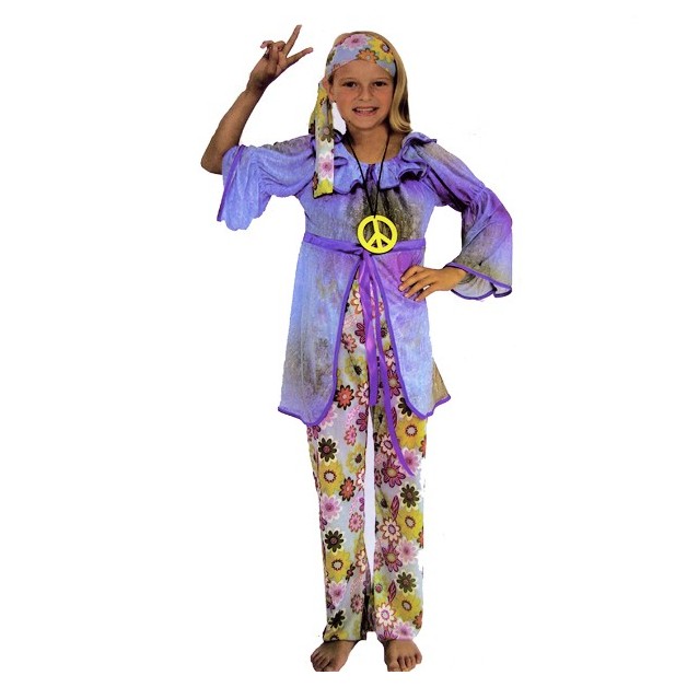 Atosa – Costume Hippie Bambino 5-6 Anni – Maglietta E Pantaloni Multicolore – Carnevale E Feste A Tema