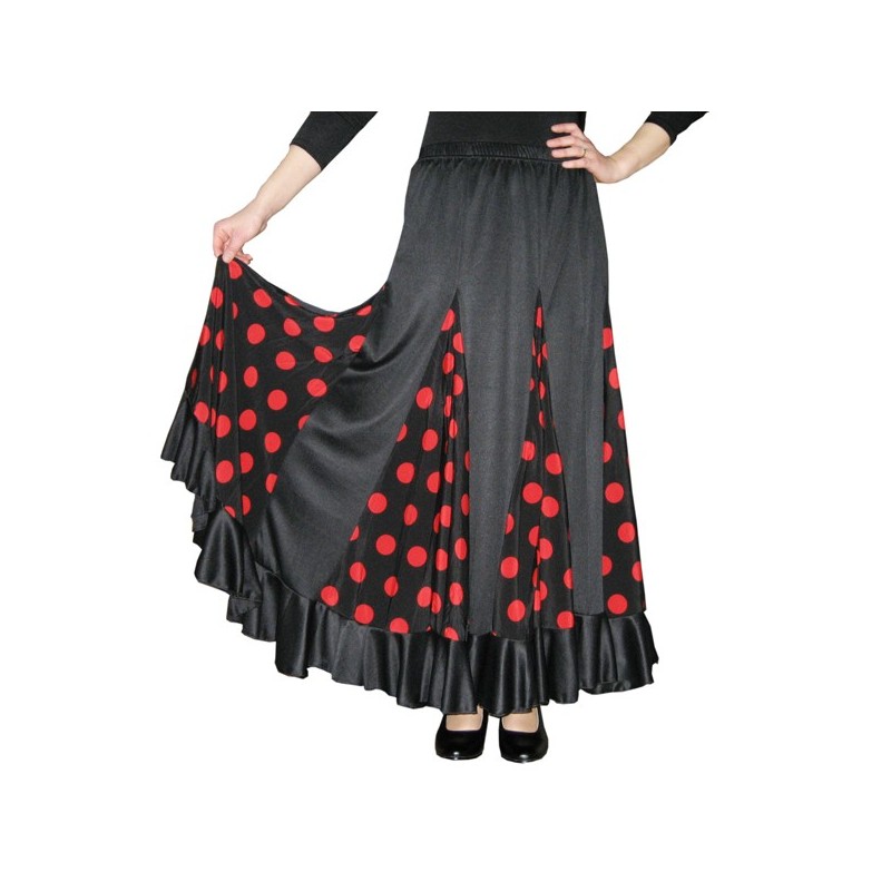 Falda de flamenco negra 95€ - Faldas flamencas lunares