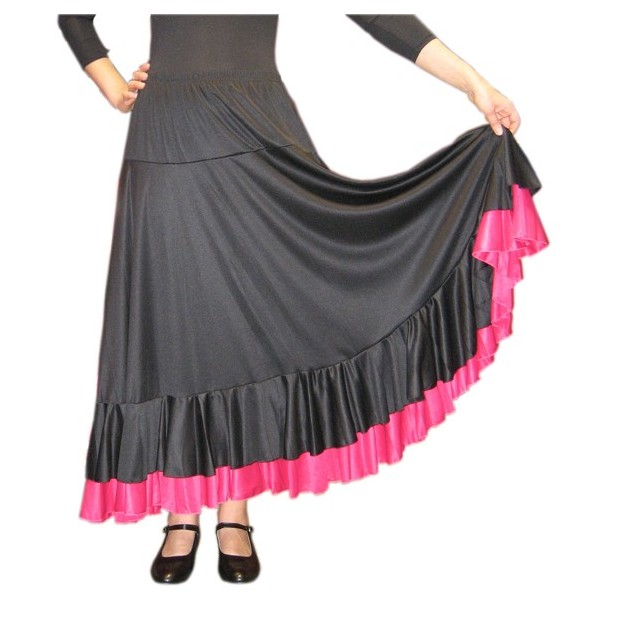 Falda Flamenca Volantes Color Negro Niña