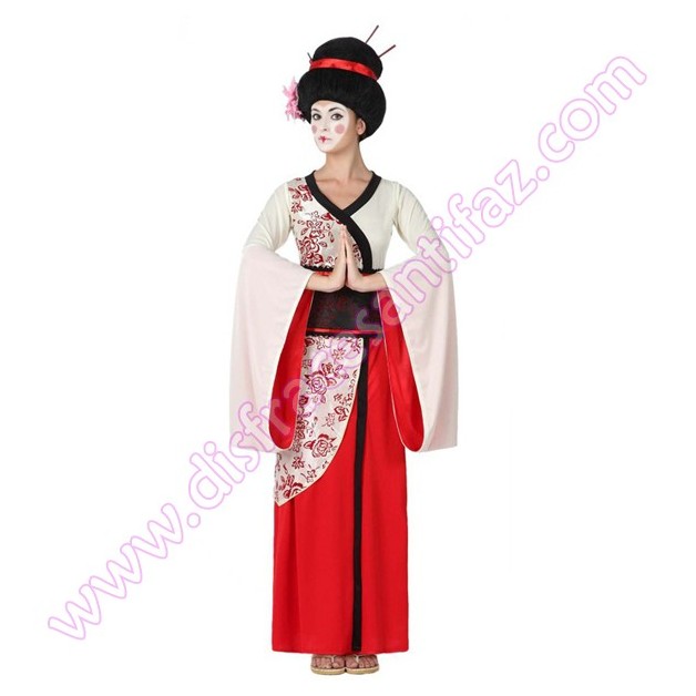 Disfraz de Geisha con Kimono Negro para Mujer