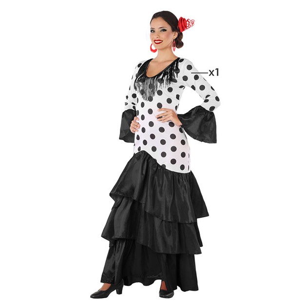 Comprar Disfraz de Flamenca Rojo y blanco Mujer - Disfraces de Sevillana  para Mujer