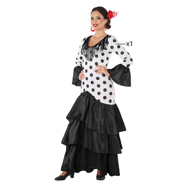 Falda de Flamenca / Sevillana con Volantes para Niña y Mujer Color Negro y  Verde Lisa