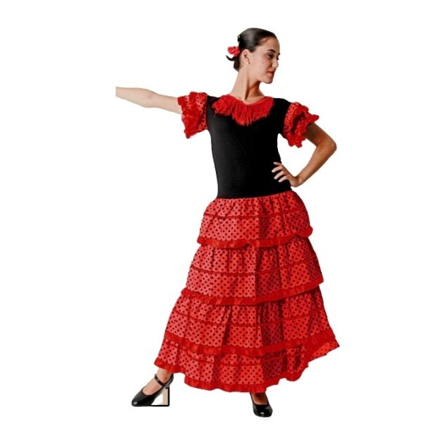 Disfraz de Sevillana Rojo y Negro Mujer