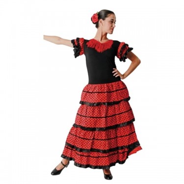 Traje flamenco elástico de ensayo con tirante ancho para mujer - V-TIR