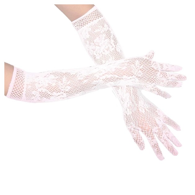 GUANTES DE BLONDA BLANCA PARA MUJER